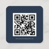Moderne Blue Wedding Details Card mit QR Code Begleitkarte (Rückseite)
