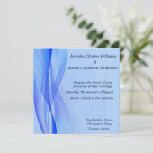 Moderne Blue Wedding Einladung (Stehend Vorderseite)