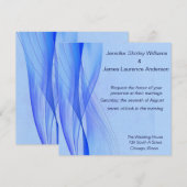 Moderne Blue Wedding Einladung (Vorne/Hinten)