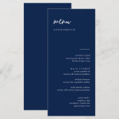 Moderne Blue Wedding Menu Cards Menükarte (Vorne/Hinten)