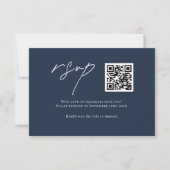 Moderne Blue Wedding RSVP Card mit QR Code Karte (Vorderseite)