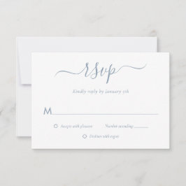 Moderne Blue Wedding RSVP Cards