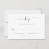 Moderne Blue Wedding RSVP Cards Karte (Vorderseite)
