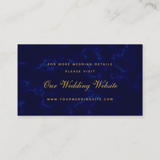 Moderne Blue Wedding Website Begleitkarte (Vorderseite)