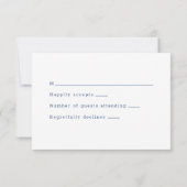 Moderne Blue-White-Hearts Wedding RSVP Card Karte (Rückseite)