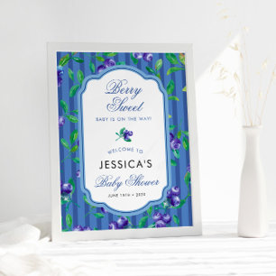 Moderne Blueberries Berry Sweet Baby Dusche Poster