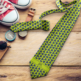 Moderne Blueberry Initials VibranBold Fun Novelty Krawatte