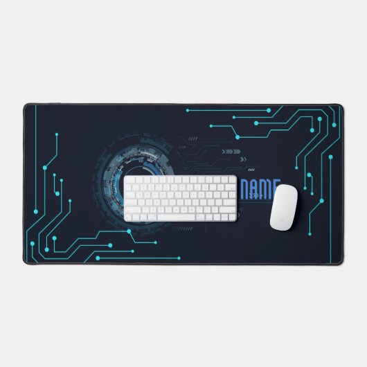 Moderne Blueprint Futuristic Computing Interface Schreibtischunterlage (Tastatur & Maus)