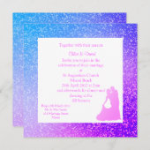 MODERNE Blues DER SCHWARZDRUCKERINVITATIONEN Einladung (Vorne/Hinten)