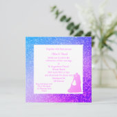 MODERNE Blues DER SCHWARZDRUCKERINVITATIONEN Einladung (Stehend Vorderseite)