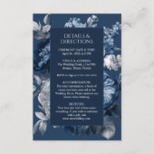 Moderne Blues & Graublütenhochzeit Begleitkarte (Vorderseite)