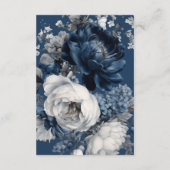 Moderne Blues & Graublütenhochzeit Begleitkarte (Rückseite)