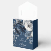 Moderne Blues & Graublütenhochzeit Geschenkschachtel (Geöffnet)