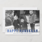 Moderne Blues Hanukkah Foto Feiertagskarte (Vorderseite)