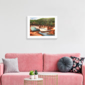 Moderne Blues und das braune Fischerdorf Leinwanddruck (Insitu (Wohnzimmer))