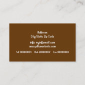 Moderne blühende Wirbel und Vögel braun Visitenkarte (Rückseite)