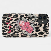 Moderne Blume auf Leopard-Printmedien Case-Mate iPhone Hülle (Rückseite (Horizontal))