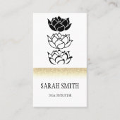 Moderne Blume aus schwarzweißem Lotus Visitenkarte (Vorderseite)