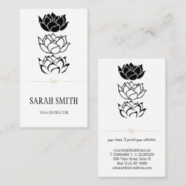 Moderne Blume aus schwarzweißem Lotus Visitenkarte
