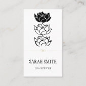 Moderne Blume aus schwarzweißem Lotus Visitenkarte (Vorderseite)