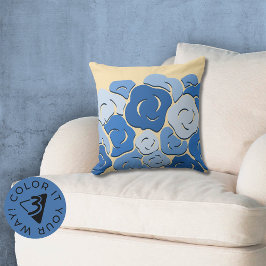Moderne Blume Bed Blue & Yellow Kissen
