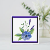 MODERNE BLUME, BLANK INSIDE, QUADRAKARTE EINLADUNG (Stehend Vorderseite)