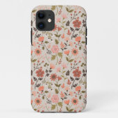 Moderne Blume Blätter Pink Girly Floral Case-Mate iPhone Hülle (Rückseite)