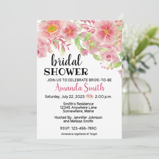 Moderne Blume Blumendusche Einladung (Stehend Vorderseite)