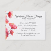 *~* Moderne Blume Blumenmohn Wasserfarbe Visitenkarte (Rückseite)