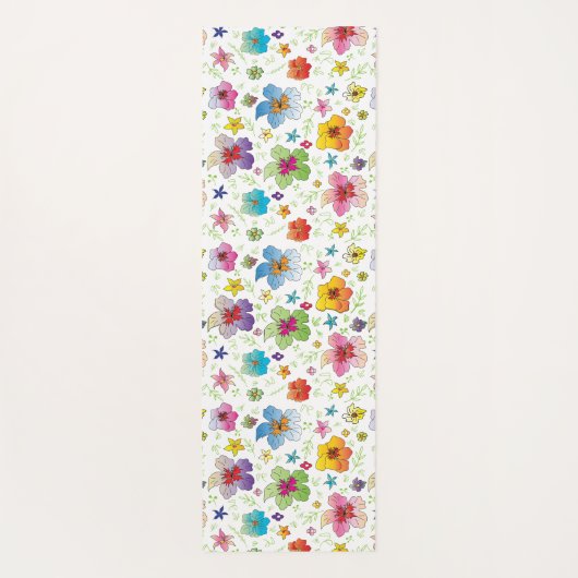 Moderne Blume Blumenmuster farbig Yogamatte (Rückseite)