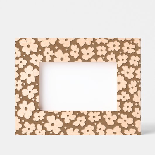 Moderne Blume Blumenmuster Holz Geätzte Rahmen (Vorderseite)