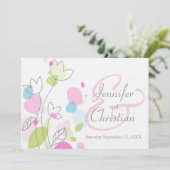 Moderne Blume Blütenblätter einladen Einladung (Stehend Vorderseite)