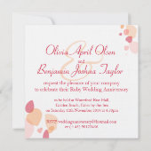 Moderne Blume Blütenblätter Rot rubiner Hochzeit e Einladung (Rückseite)