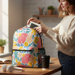 Moderne Blume Botanisches Muster Bedruckter Rucksack<br><div class="desc">Die modernen Botanischen Muster-Rucksäcke mit farbenfroher floraler Blume sind in Gelb,  Pfirsich,  Rosa,  Blau,  Orange,  Grün und lila gehalten. Ideal für die Rückkehr in die Schule,  Sport,  Gymnastik,  Reisen und vieles mehr. Entworfen von ©Evco Studio www.zazzle.com/store/evcostudio</div>