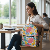 Moderne Blume Botanisches Muster Bedruckter Rucksack