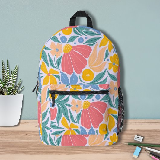 Moderne Blume Botanisches Muster Bedruckter Rucksack