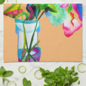 Moderne Blume der Aquarellkunst Geschirrtuch (Gefaltet)