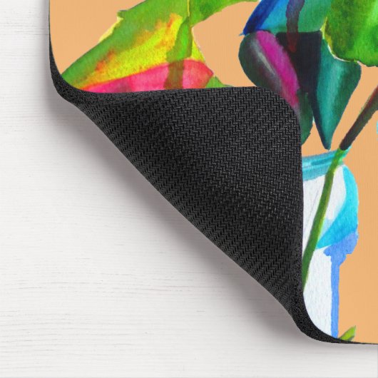Moderne Blume der Aquarellkunst Mousepad (Ecke)