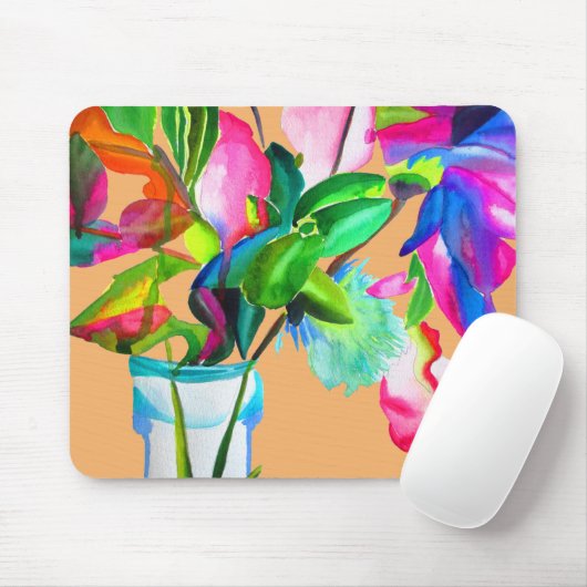 Moderne Blume der Aquarellkunst Mousepad (Mit Mouse)