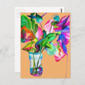 Moderne Blume der Aquarellkunst Postkarte (Vorne/Hinten)