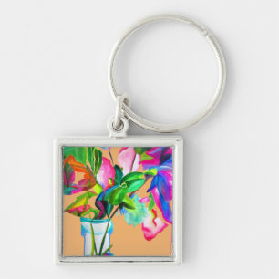 Moderne Blume der Aquarellkunst Schlüsselanhänger