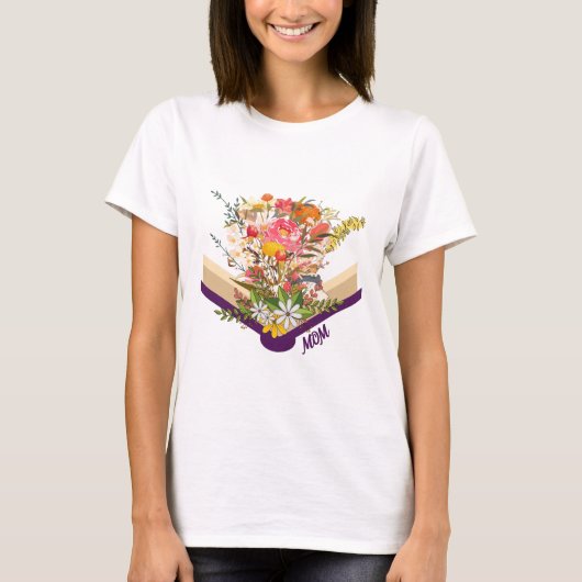 Moderne Blume der Junge Mutter aus dem Book Monogr T-Shirt (Vorderseite)