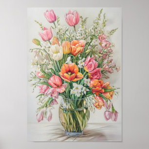 Moderne Blume der Plakatkunst Poster
