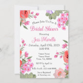 Moderne Blume des Blumenrosa Gartens Brautparty Einladung (Vorderseite)