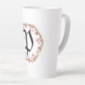 Moderne Blume des Farbverlaufs Monogramm Name Milchtasse (Rechte Ecke)