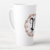 Moderne Blume des Farbverlaufs Monogramm Name Milchtasse (Linke Ecke)