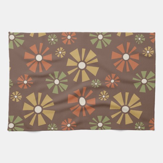 Moderne Blume des Mittelalters Geschirrtuch (Horizontal)