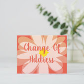 Moderne Blume Design Änderung der Adresse, die wir Postkarte (Stehend Vorderseite)
