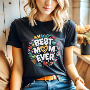 Moderne Blume die beste Mutter aller Zeiten T-Shirt