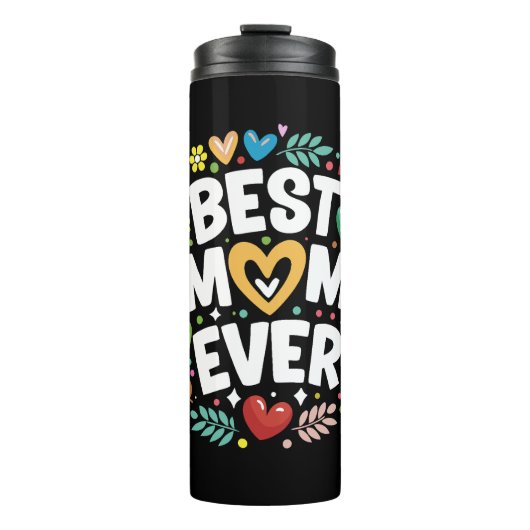 Moderne Blume die beste Mutter aller Zeiten Thermosbecher (Vorderseite)